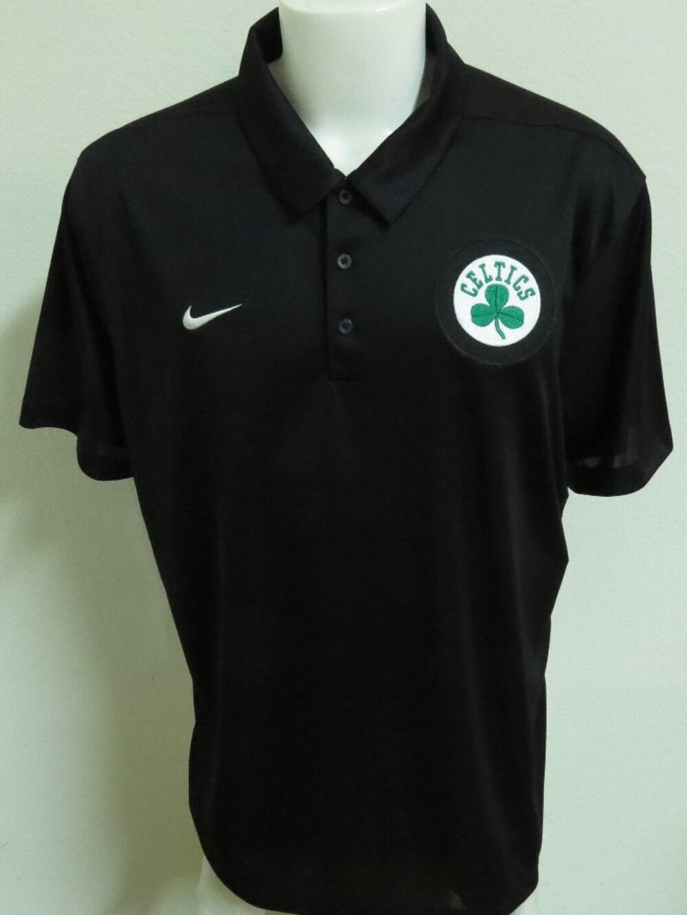 2XL CELTICS Black Nike Dri-Fit Men's #33L Polo Shirt